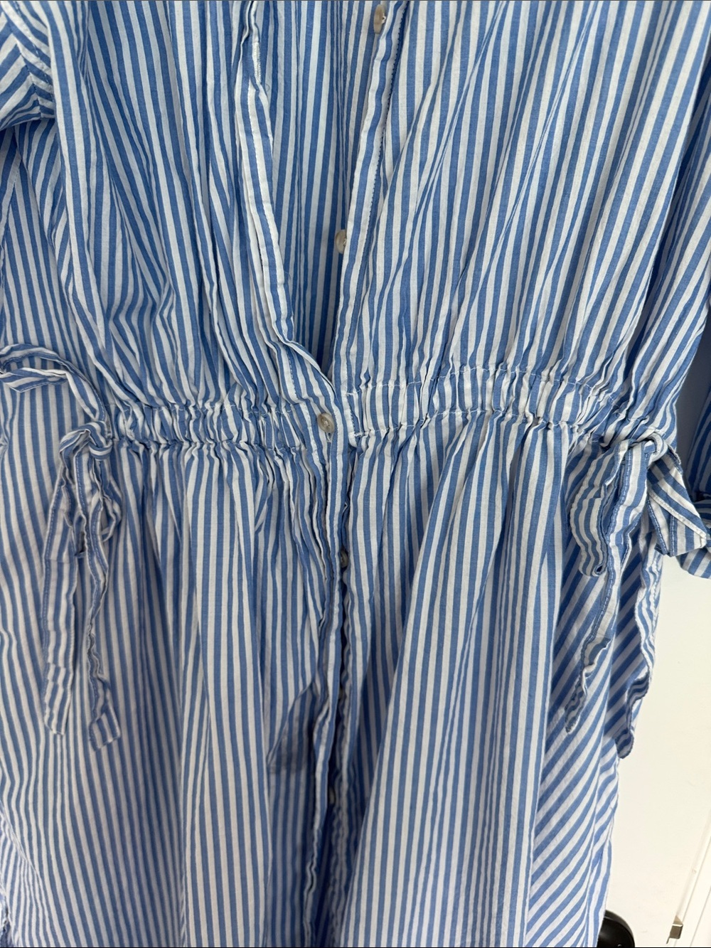 Universal Thread Blue & White Striped Shirt Dress - Picture 2 of 4